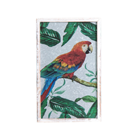 Picture w/frame, red parrot