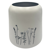 Lantern white metal w/flower carvings 24cm