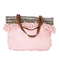 Bag crochet w. coins - Pink