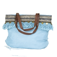 Bag crochet w. coins - Blue