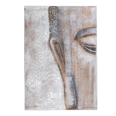 Painting - Print & Acrylic - Buddha ear