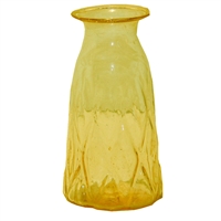 Vase Yellow small 11x8cm, handmade & recycled glass