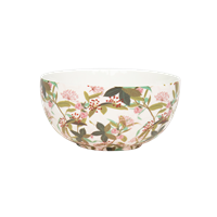 Porcelain bowl, pink leaf