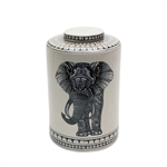 Porcelain jar with Elefant, 20x34
