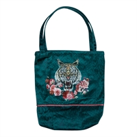 Shopping bag velvet tiger print