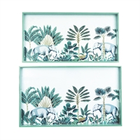 Tray, with  elephant print set of 2