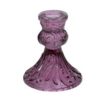 Candleholder 11x9,5 cm plum, recycled glas