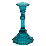 Candleholder 19x10cm Turquise, recycled glas