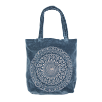 Bag, dusty blue with mandala print