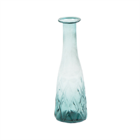 Vase Petrol blue Large 18x8cm, handmade & recycled glass