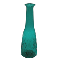 Vase Large Turquise 18x8, handmade & recycled glass