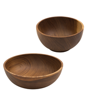Bowls, set of 2 teak, D:15 & 20cm