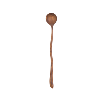 Spoon, w/curves, teak 22cm