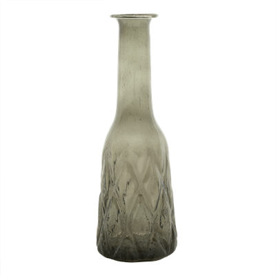Vase Large dusty olive 18x8cm, handmade & recycled glass