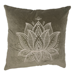 Cushion Olive Lotus, cotton velvet, 50 x 50