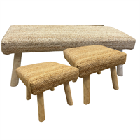 Jute Bench and 2 stools ( Set of 3)