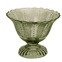 Glass bowl on foot Dusty olive