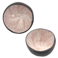 Coconut, dusty rose/white, hand painted - handmade  natural & Eco-Friendly
