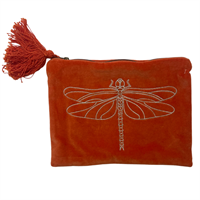 Pouch, Orange velvet dragonfly 20x27