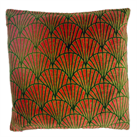 Cushion red/green fan, 50x50, incl filler