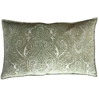 Cushion olive green w/print 80x50, incl. filler