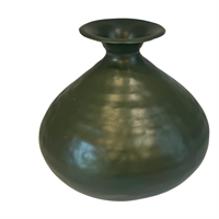 Round vase metal olive green 24x19,50