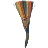 Broom Orang,green,yellow,green,           black 30-35cm Natural fiber & jute cord