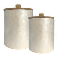 Canister set of 2, pearl white