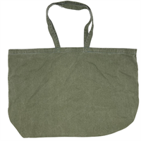 Shopping bag olive green stoned wash 100% cotton