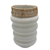 White vase porcelain, w/braided edge, 12x12x22cm